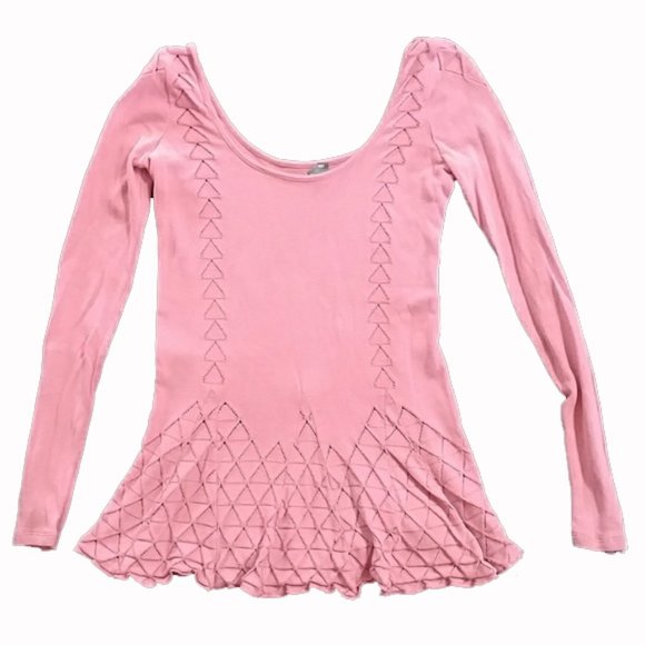 Free People Peplum dusty pink top - Picture 1 of 6